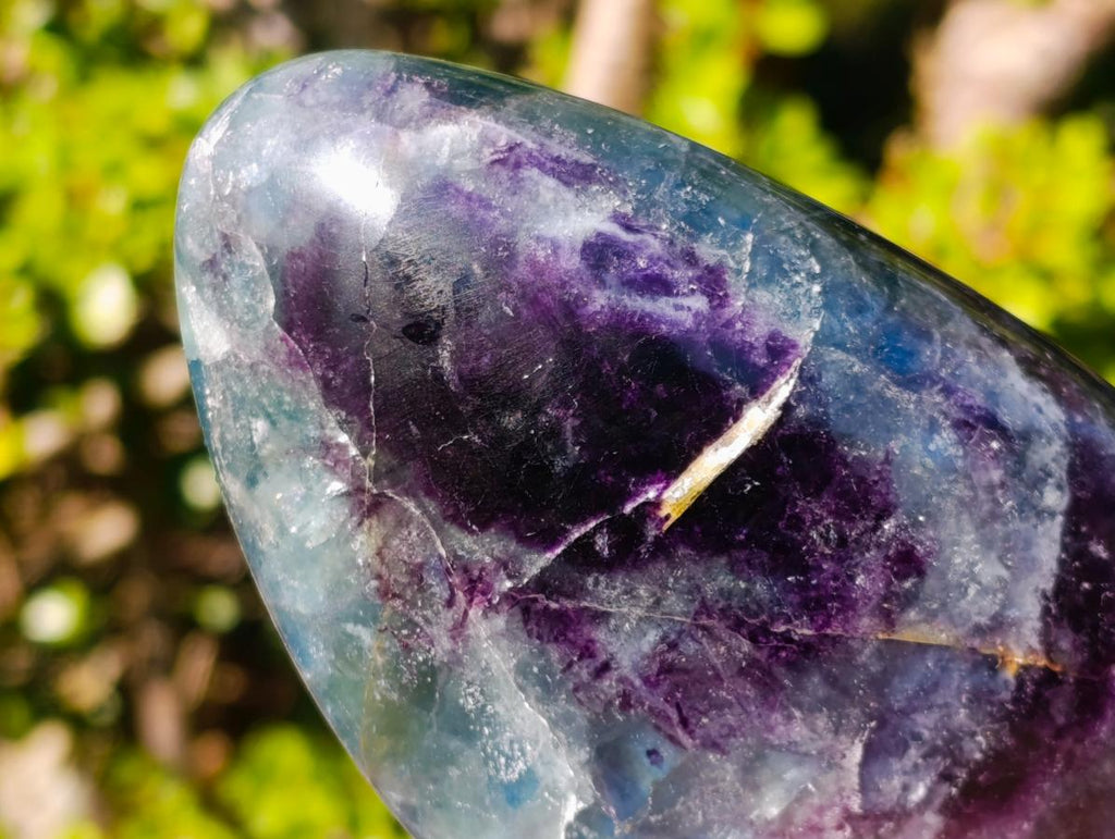 Polished Watermelon Fluorite Standing Display Pieces x 2 From Uis, Namibia - Toprock Gemstones and Minerals 