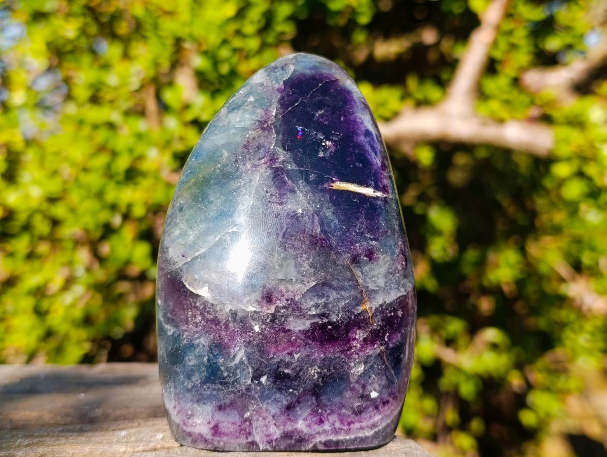 Polished Watermelon Fluorite Standing Display Pieces x 2 From Uis, Namibia - Toprock Gemstones and Minerals 