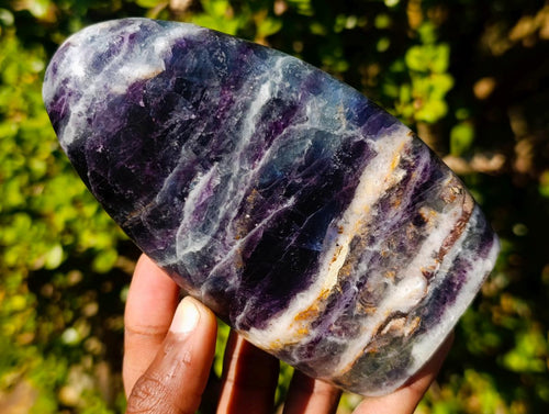 Polished Watermelon Fluorite Standing Display Pieces x 2 From Uis, Namibia - Toprock Gemstones and Minerals 