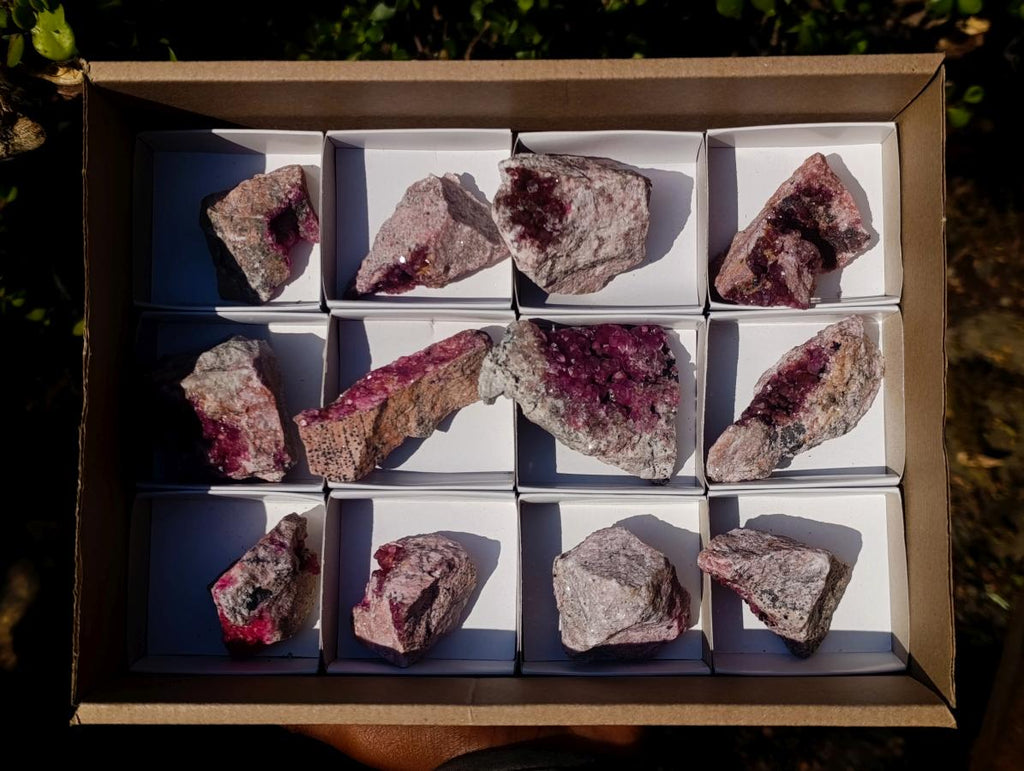 Natural Spherocobaltite Specimens x 12 From Musonoi Mine, Congo - Toprock Gemstones and Minerals 