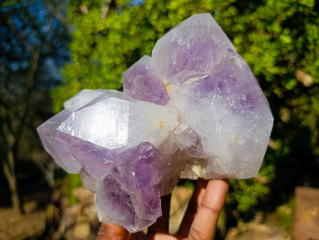 Natural Large Jacaranda Amethyst Crystal Clusters x 2 From Mumbwa, Zambia - Toprock Gemstones and Minerals 