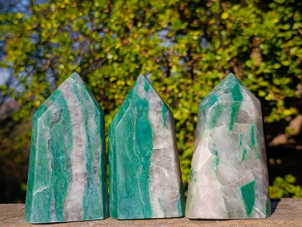 Polished Buddstone Standing Display Crystals x 3 From Swaziland - Toprock Gemstones and Minerals 