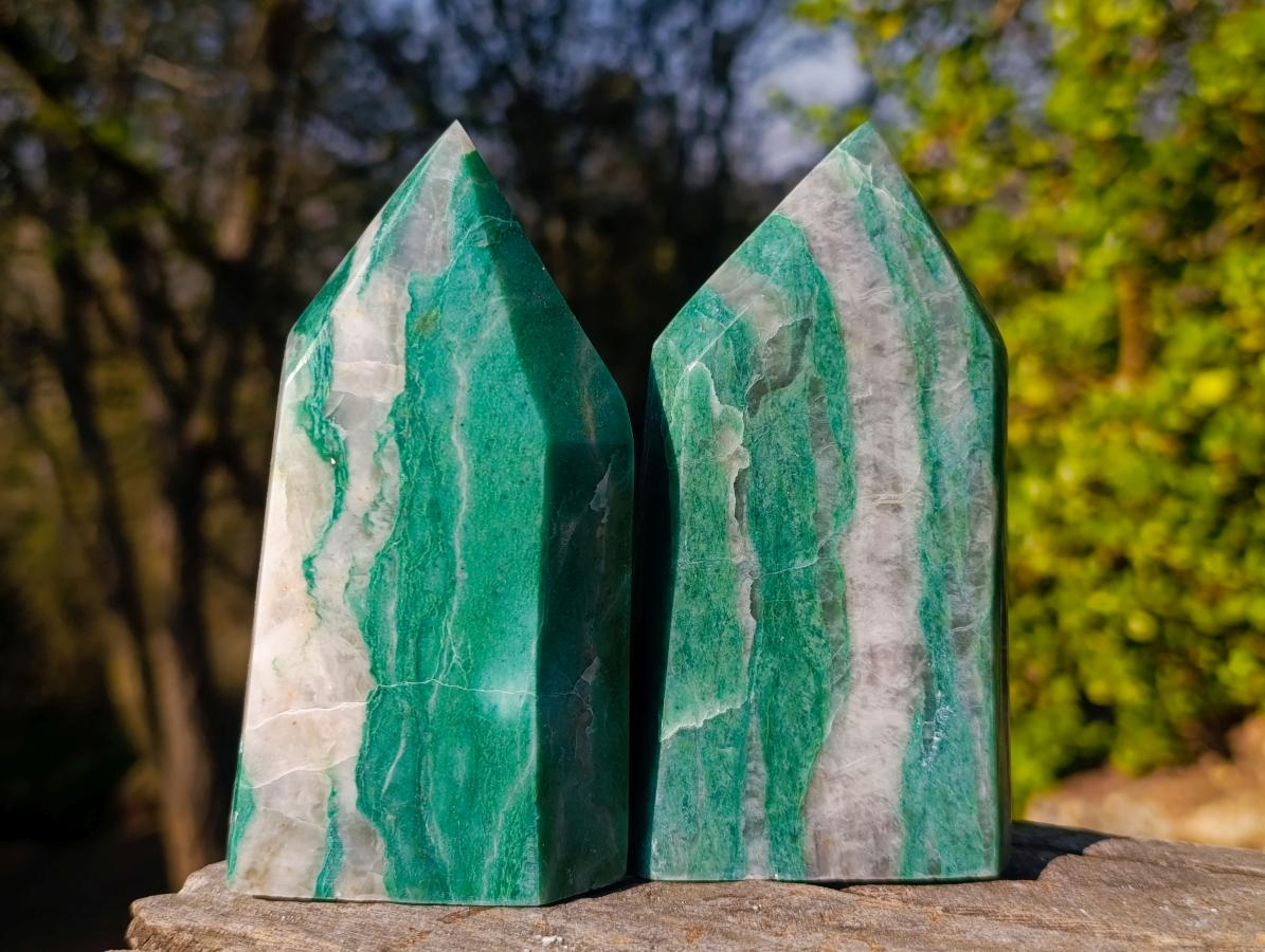 Polished Buddstone Standing Display Crystals x 3 From Swaziland - Toprock Gemstones and Minerals 