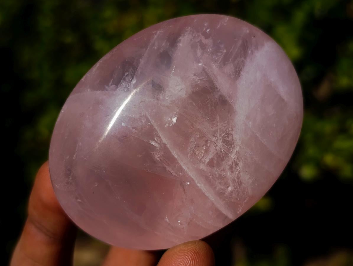Polished Gemmy Rose Quartz Palm Stones x 12 From Madagascar - Toprock Gemstones and Minerals 