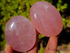 Polished Gemmy Rose Quartz Palm Stones x 12 From Madagascar - Toprock Gemstones and Minerals 
