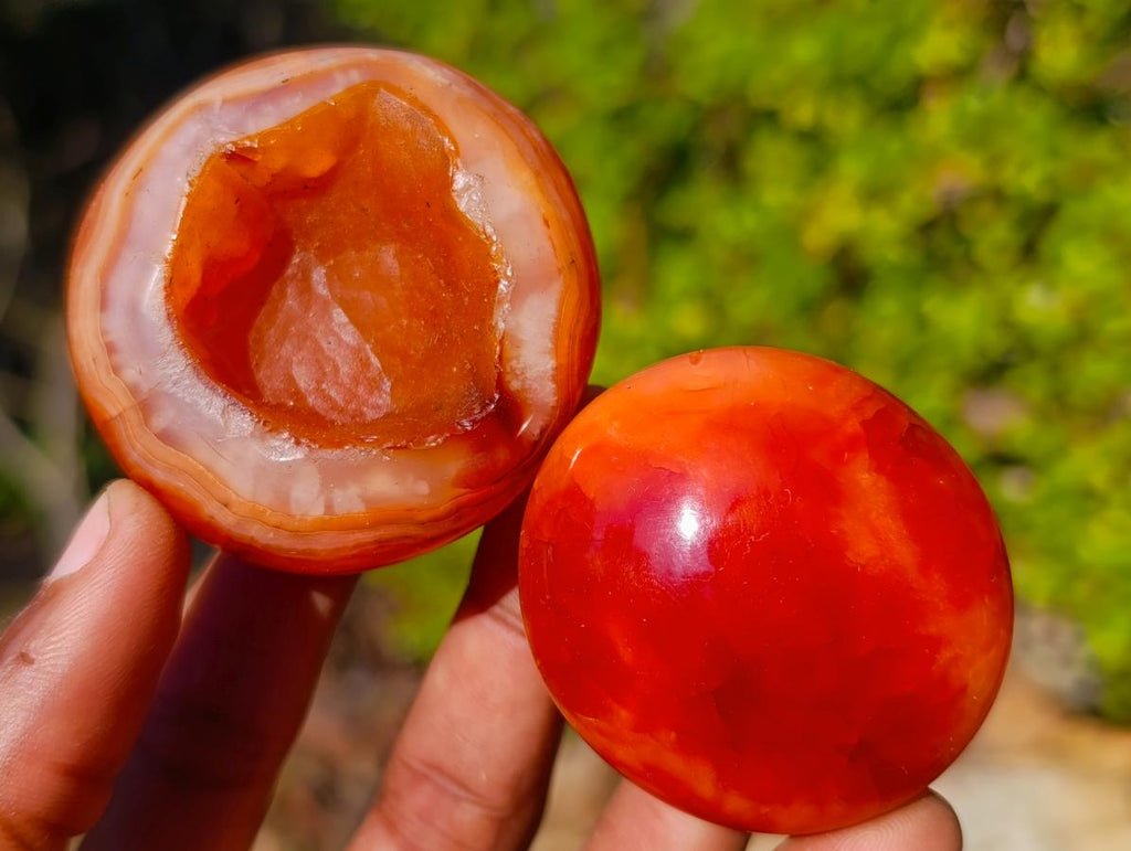 Polished Carnelian Agate Gemstone Galets x 24 From Madagascar - Toprock Gemstones and Minerals 