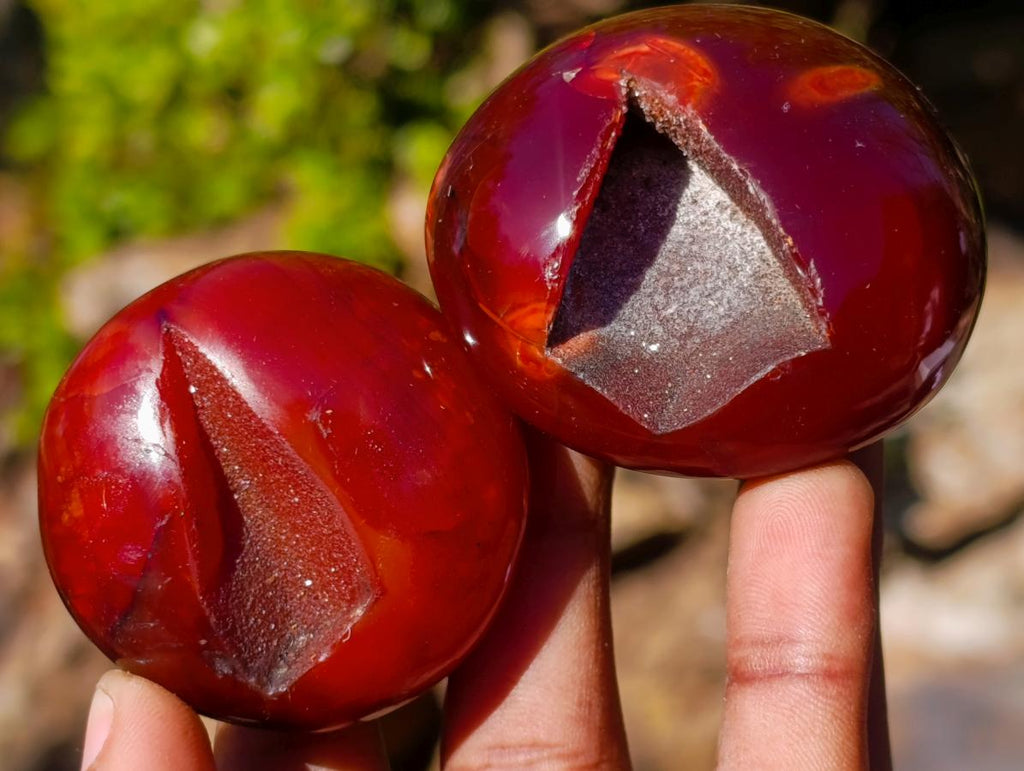 Polished Carnelian Agate Gemstone Galets x 24 From Madagascar - Toprock Gemstones and Minerals 