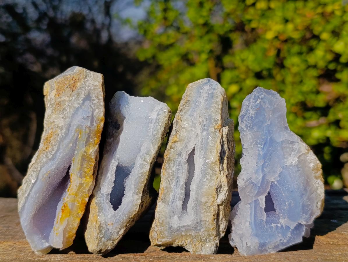Natural Blue Lace Agate Geode Specimens x 15 From Nsanje, Malawi - Toprock Gemstones and Minerals 