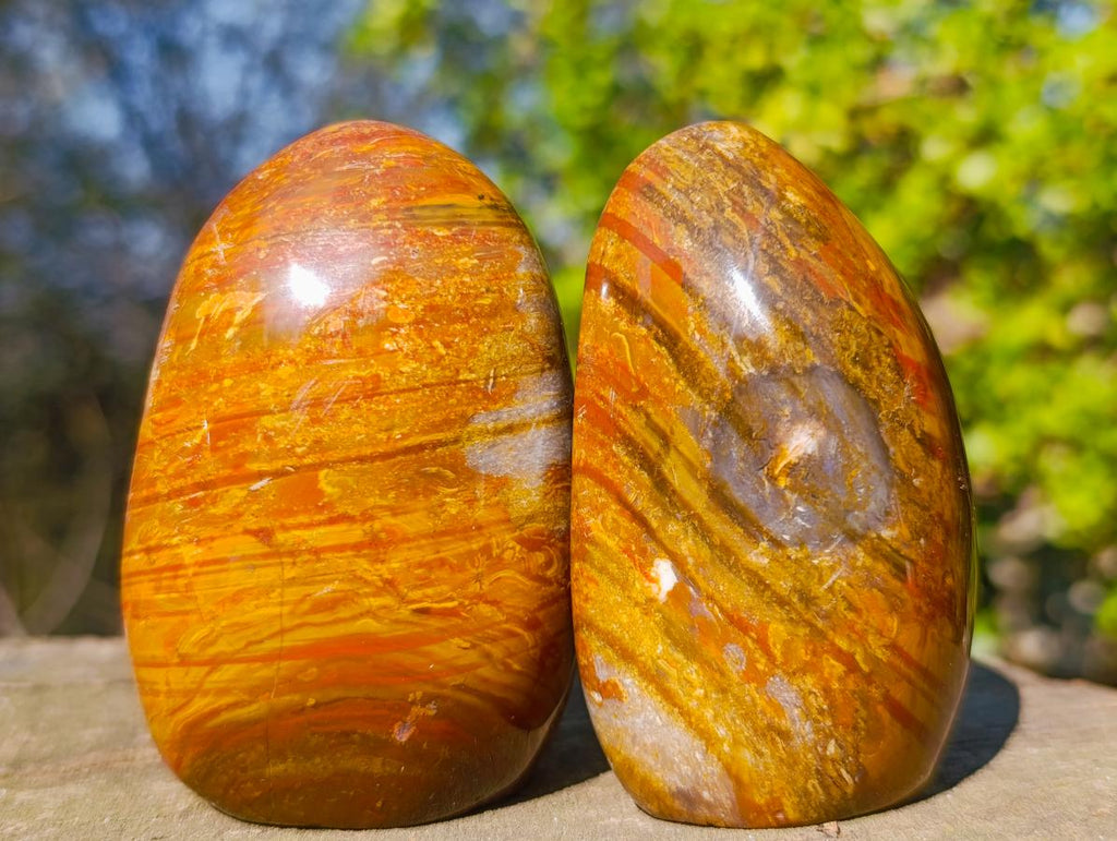 Polished Red and Brown Jasper Standing Display Pieces x 6 From Madagascar - Toprock Gemstones and Minerals 