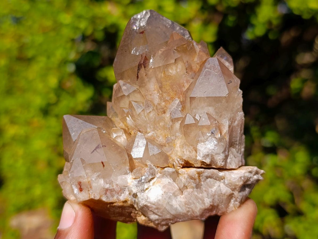 Natural Cascading Smokey Phantom Quartz Clusters x 6 From Luena, Congo - Toprock Gemstones and Minerals 