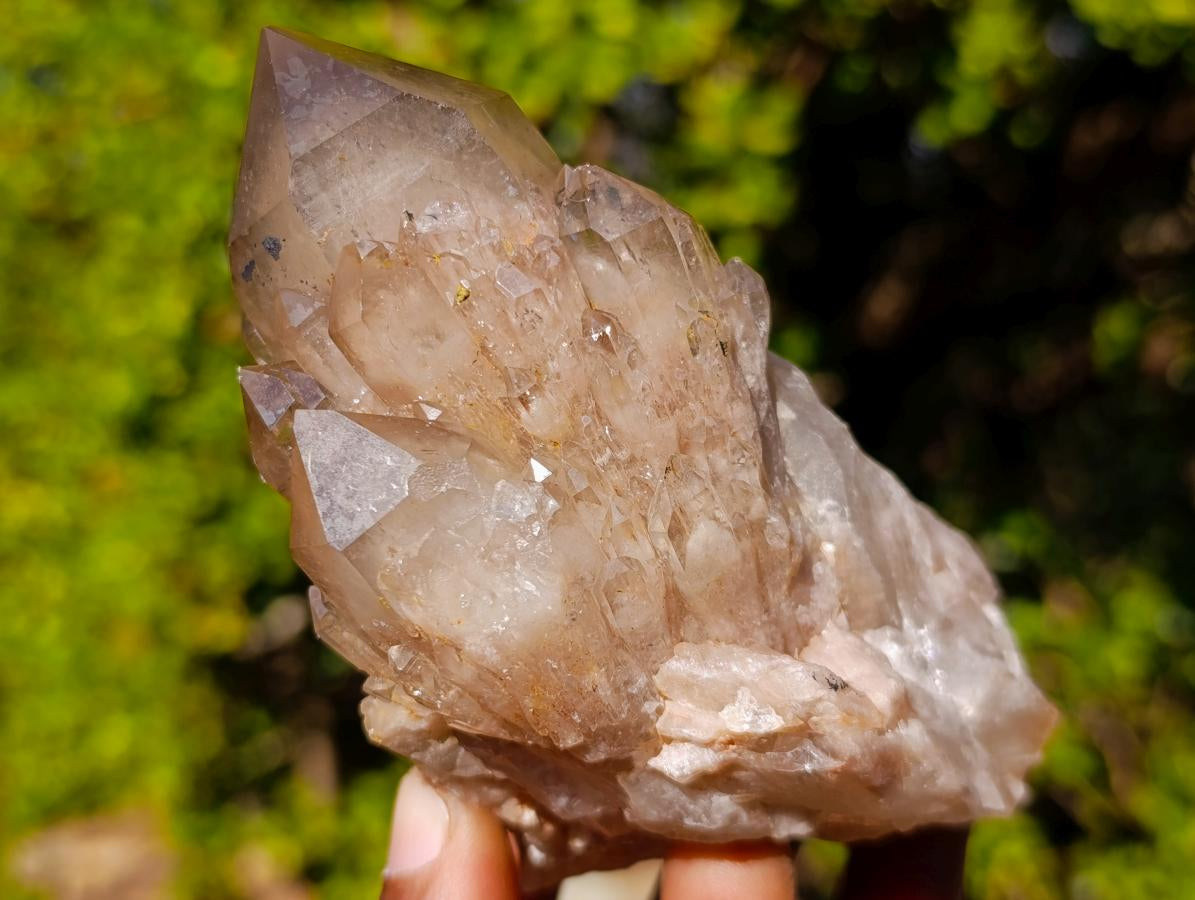 Natural Cascading Smokey Phantom Quartz Clusters x 6 From Luena, Congo - Toprock Gemstones and Minerals 