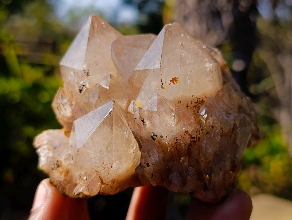 Natural Cascading Smokey Phantom Quartz Clusters x 6 From Luena, Congo - Toprock Gemstones and Minerals 