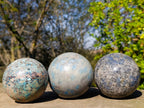 Polished Mixed Multi Mineral Spheres x 3 From Madagascar - Toprock Gemstones and Minerals 