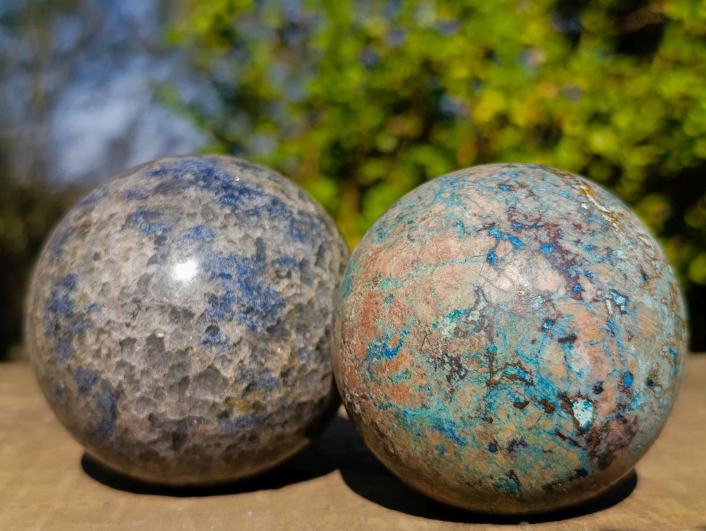 Polished Mixed Multi Mineral Spheres x 3 From Madagascar - Toprock Gemstones and Minerals 