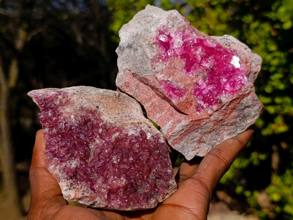 Natural Spherocobaltite Specimens x 2 From Musonoi Mine, Congo - Toprock Gemstones and Minerals 
