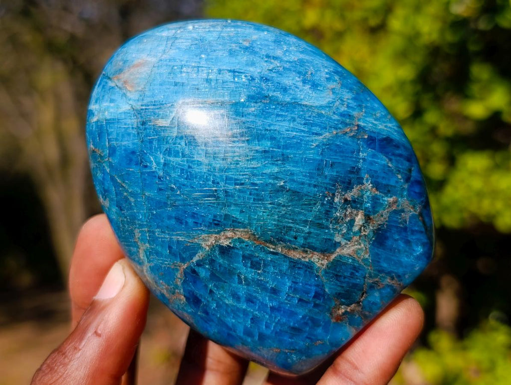 Polished Blue Apatite Standing Display Pieces x 6 From Betroka, Madagascar - Toprock Gemstones and Minerals 