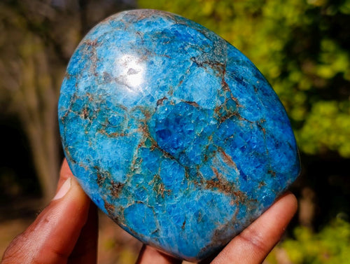 Polished Blue Apatite Standing Display Pieces x 6 From Betroka, Madagascar - Toprock Gemstones and Minerals 