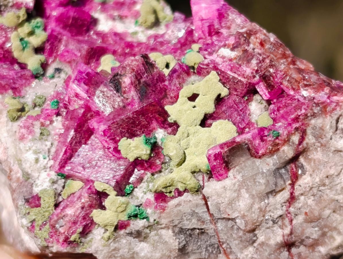 Natural Salrose Cobaltoan Dolomite Specimens with Malachite and Heterogenite x 12 From Kakanda, Congo - Toprock Gemstones and Minerals 