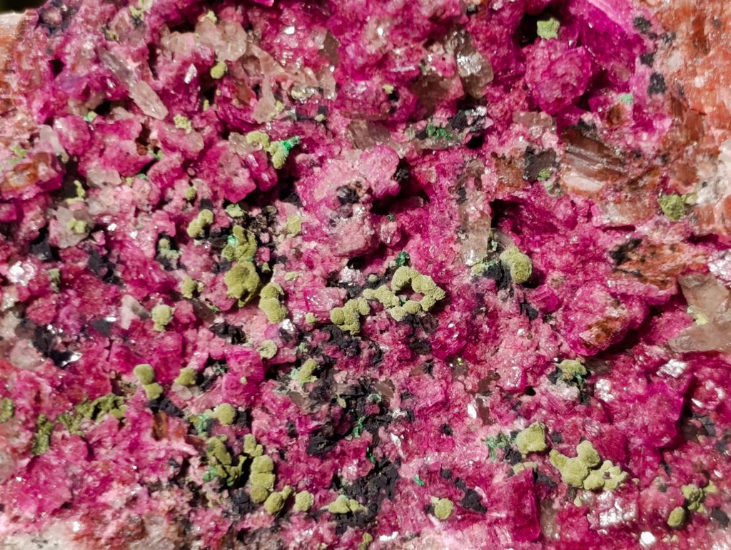 Natural Salrose Cobaltoan Dolomite Specimens with Malachite and Heterogenite x 12 From Kakanda, Congo - Toprock Gemstones and Minerals 