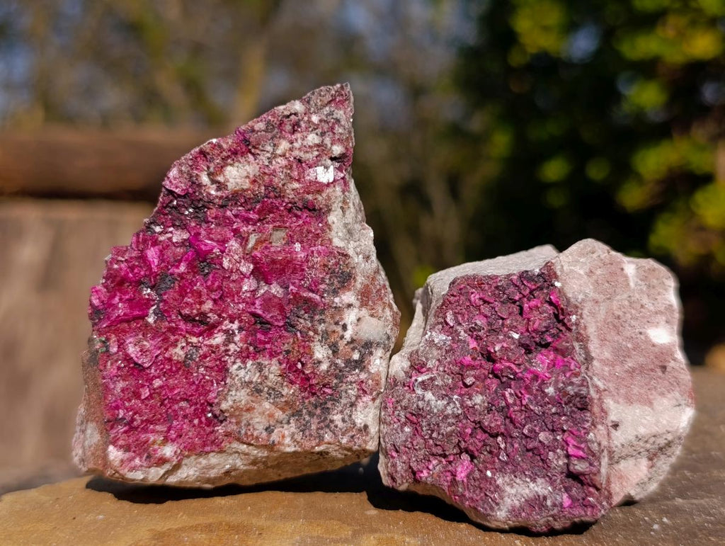 Natural Salrose Cobaltoan Dolomite Specimens with Malachite and Heterogenite x 12 From Kakanda, Congo - Toprock Gemstones and Minerals 