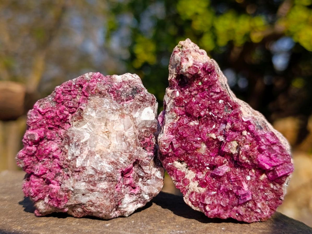Natural Salrose Cobaltoan Dolomite Specimens with Malachite and Heterogenite x 12 From Kakanda, Congo - Toprock Gemstones and Minerals 