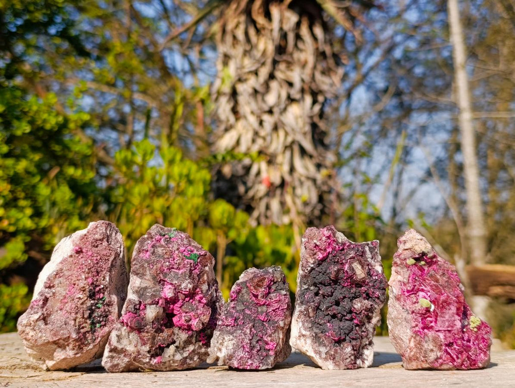 Natural Salrose Cobaltoan Dolomite Specimens with Malachite and Heterogenite x 12 From Kakanda, Congo - Toprock Gemstones and Minerals 