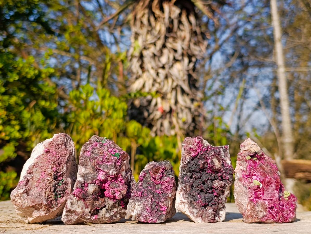 Natural Salrose Cobaltoan Dolomite Specimens with Malachite and Heterogenite x 12 From Kakanda, Congo - Toprock Gemstones and Minerals 