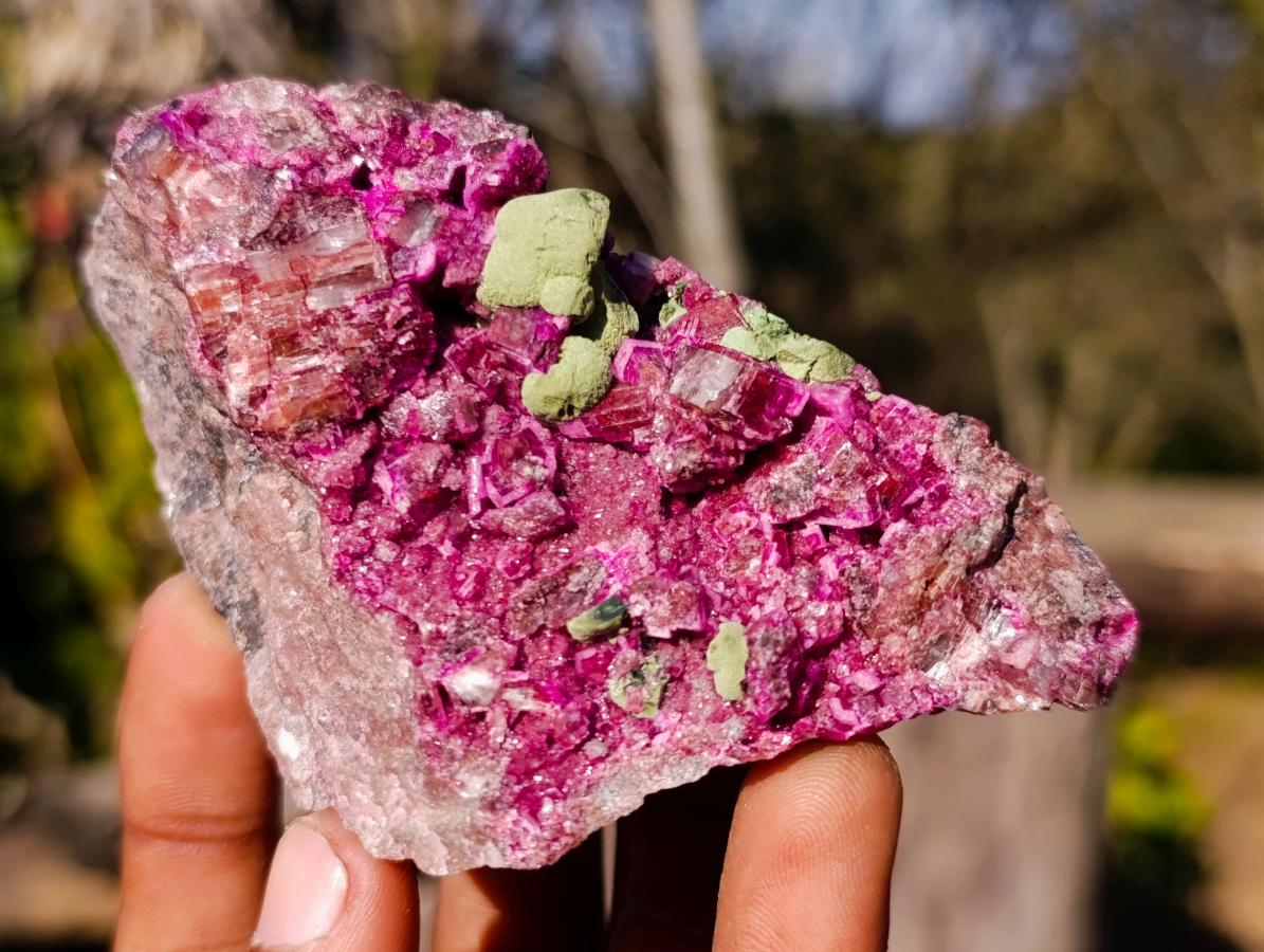 Natural Salrose Cobaltoan Dolomite Specimens with Malachite and Heterogenite x 12 From Kakanda, Congo - Toprock Gemstones and Minerals 