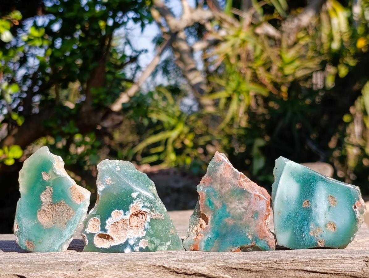 Polished on One Side Mtorolite Chrysoprase Slices x 24 From Mutorashanga, Zimbabwe - Toprock Gemstones and Minerals 