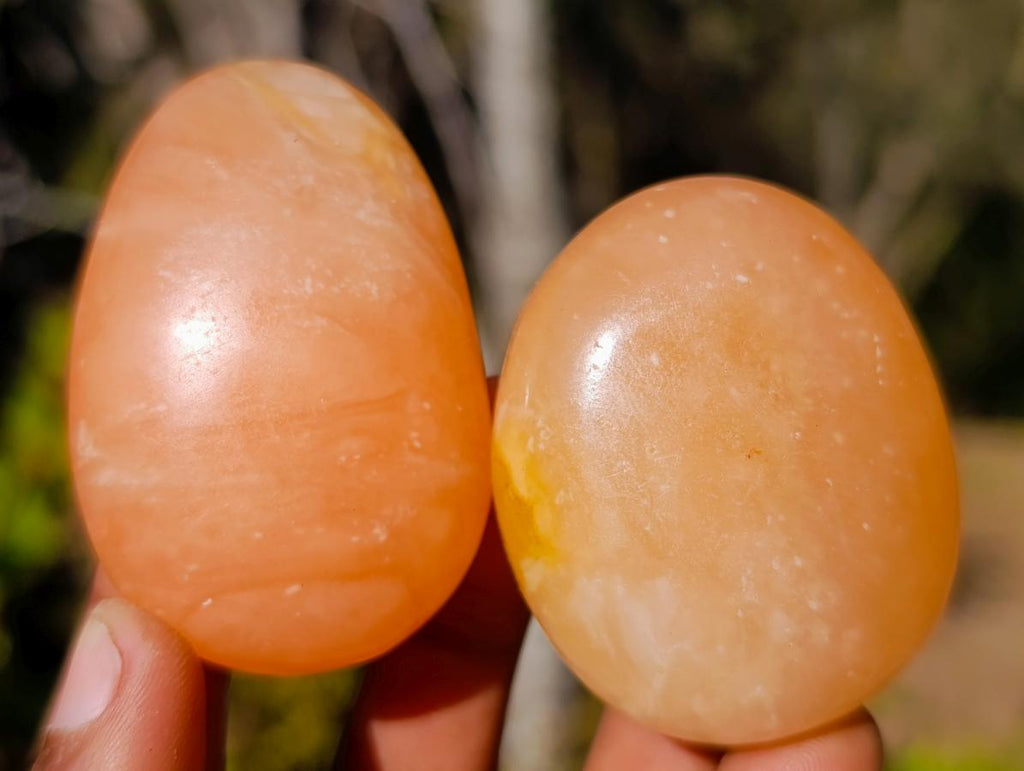 Polished Orange Twist Calcite Galets x 34 From Maevantanana, Madagascar - Toprock Gemstones and Minerals 