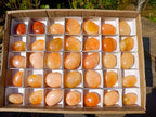 Polished Orange Twist Calcite Galets x 34 From Maevantanana, Madagascar - Toprock Gemstones and Minerals 