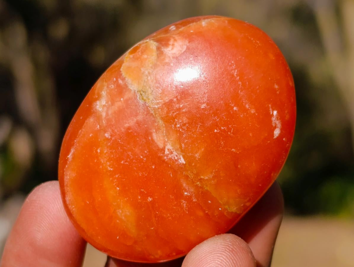 Polished Orange Twist Calcite Galets x 34 From Maevantanana, Madagascar - Toprock Gemstones and Minerals 