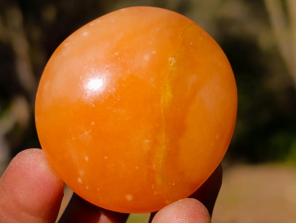 Polished Orange Twist Calcite Galets x 34 From Maevantanana, Madagascar - Toprock Gemstones and Minerals 