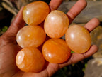 Polished Orange Twist Calcite Galets x 34 From Maevantanana, Madagascar - Toprock Gemstones and Minerals 
