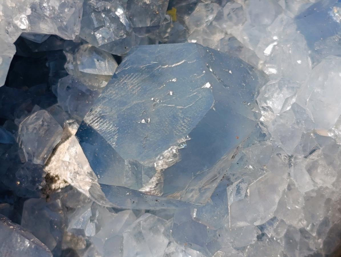 Polished Blue Celestite Hearts x 2 From Sakoany, Madagascar - Toprock Gemstones and Minerals 