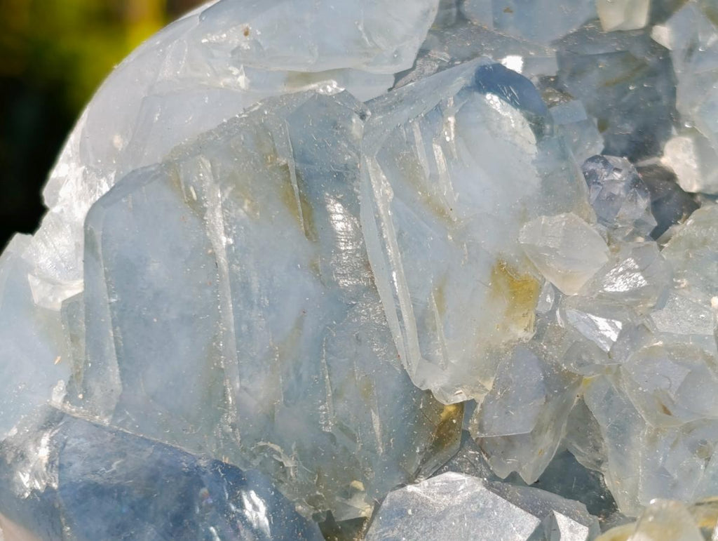 Polished Blue Celestite Hearts x 2 From Sakoany, Madagascar - Toprock Gemstones and Minerals 