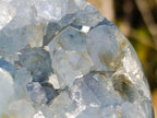 Polished Blue Celestite Hearts x 2 From Sakoany, Madagascar - Toprock Gemstones and Minerals 