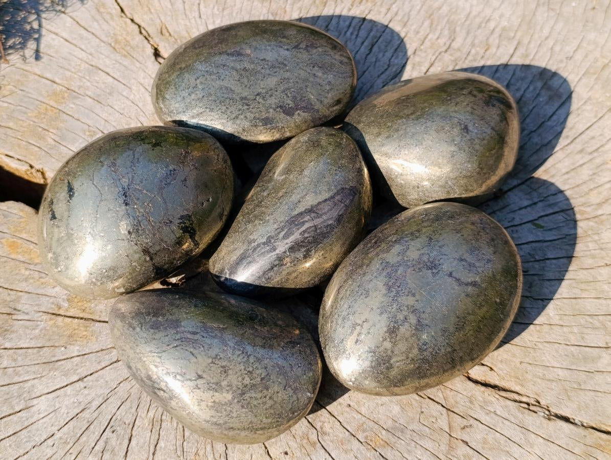 Polished Basalt Pharaoh Stone Free Forms x 6 From Iron Duke Mine, Zimbabwe - Toprock Gemstones and Minerals 