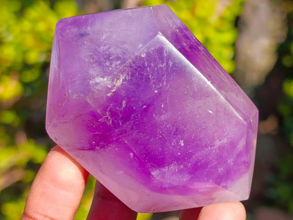 Polished Mixed Window Amethyst Crystals x 6 From Akansobe, Madagascar - Toprock Gemstones and Minerals 