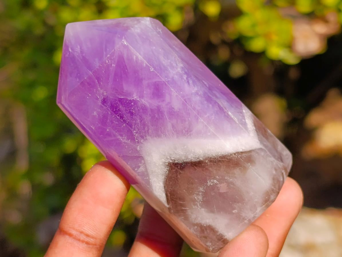 Polished Mixed Window Amethyst Crystals x 6 From Akansobe, Madagascar - Toprock Gemstones and Minerals 