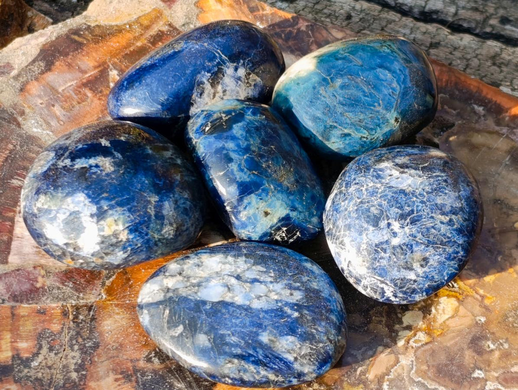 Polished Rare Dumortierite Galets x 24 From Madagascar - Toprock Gemstones and Minerals 