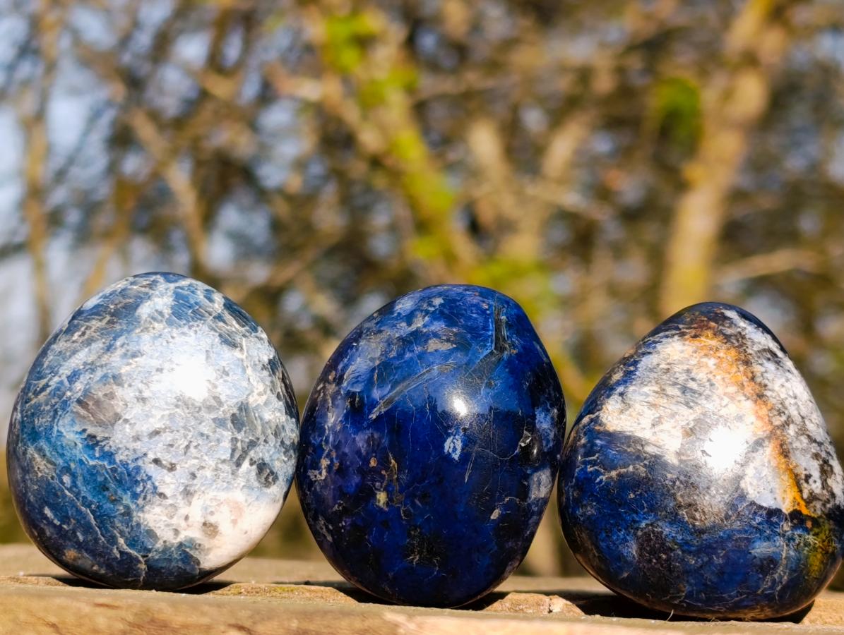 Polished Rare Dumortierite Galets x 24 From Madagascar - Toprock Gemstones and Minerals 