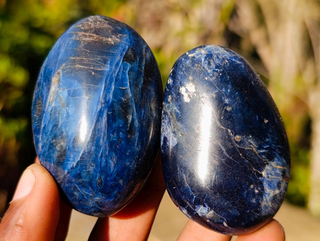 Polished Rare Dumortierite Galets x 24 From Madagascar - Toprock Gemstones and Minerals 