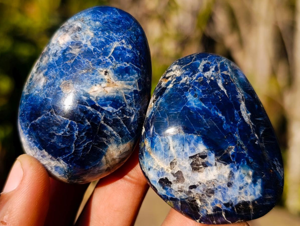 Polished Rare Dumortierite Galets x 24 From Madagascar - Toprock Gemstones and Minerals 