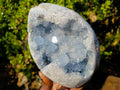 Polished Blue Celestite Standing Display Pieces x 1 From Sakoany, Madagascar - Toprock Gemstones and Minerals 