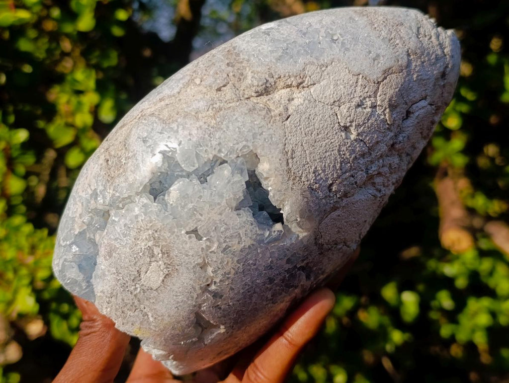 Polished Blue Celestite Standing Display Pieces x 1 From Sakoany, Madagascar - Toprock Gemstones and Minerals 