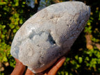 Polished Blue Celestite Standing Display Pieces x 1 From Sakoany, Madagascar - Toprock Gemstones and Minerals 