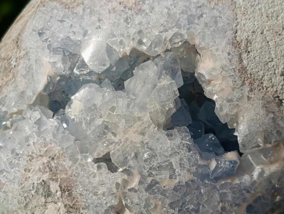 Polished Blue Celestite Standing Display Pieces x 1 From Sakoany, Madagascar - Toprock Gemstones and Minerals 