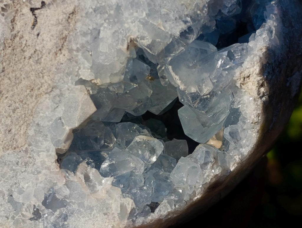 Polished Blue Celestite Standing Display Pieces x 1 From Sakoany, Madagascar - Toprock Gemstones and Minerals 