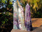 Polished Watermelon Fluorite Display Crystals x 3 From Uis, Namibia - Toprock Gemstones and Minerals 
